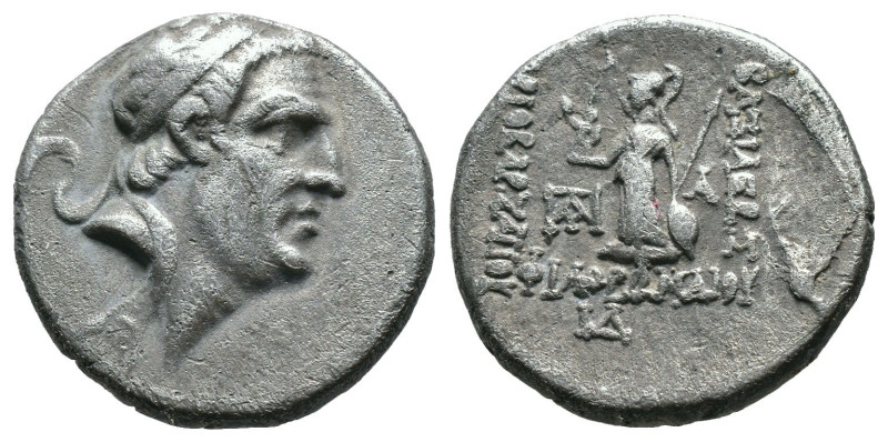 (Silver, 4.27g 17mm)

KINGS OF CAPPADOCIA. Ariobarzanes I Philoromaios, 96-63 ...