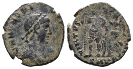 (Bronze, 1.68g 16mm)

Honorius, 393-423. Follis, Antiochia, 395-401.