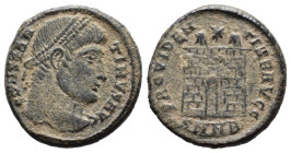 (Bronze, 3.17g 19mm)

Constantius II Æ Follis. AD 355-361. DN CONSTANTIVS P F AVG,