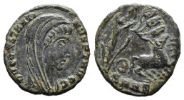(Bronze, 1.39g 14mm)

Constantius II Æ Follis. AD 355-361. DN CONSTANTIVS P F AVG,