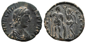 (Bronze, 2.22g 17mm)

Arcadius, 383-408. Follis, Heraclea, 378-383.