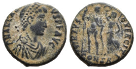 (Bronze, 2.53g 16mm)

Arcadius, 383-408. Follis, Heraclea, 378-383.