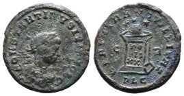 (Bronze, 2.76g 19mm)

Constantinus II, as Caesar AD 317-337. Struck AD 319-320.
Follis Æ