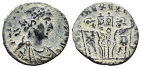 (Bronze, 1.96g 17mm)

Theodosius I. AD 379-395. Heraclea Ae,