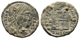 (Bronze, 2.99g 17mm)

Constantinus II, as Caesar AD 317-337. Struck AD 319-320.
Follis Æ