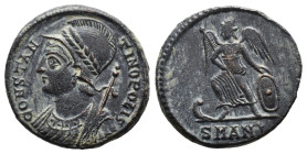 (Bronze, 2.50g 17mm)

Constantinopolis commemorative AE Nummus, Thessalonica
Constantine I (306-337 AD). AE Nummus ,