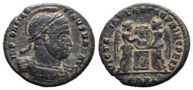 (Bronze, 2.63g 16mm)

Constantinus II, as Caesar AD 317-337. Struck AD 319-320.
Follis Æ