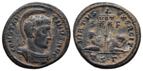 (Bronze, 2.63g 18mm)

Constantinus II, as Caesar AD 317-337. Struck AD 319-320.
Follis Æ