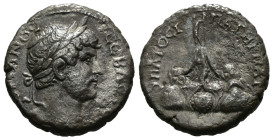(Silver, 5.81g 20mm)

CAPPADOCIA. Caesarea. Hadrianus (117-138). Didrachm.
Obv: AΔPIANOC CEBACTOC.
Laureate head right.
Rev: YΠATOC TO Γ ΠATHP ΠA...