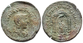 (Bronze, 12.82g 27mm)

Mesopotamia, Nisibis. Philip I. A.D. 244-249. AE.

Laureate, draped and cuirassed bust of Philip I right

Rev: Statue of ...