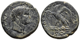 (Bronze, 8.77g 25mm)

TITUS as Caesar, 69-79 AD. Asia Minor, Uncertain. AE.
Obv: T CAESAR IMPER PONT.
Laureate head of Titus, right.
Rev: TR POT ...