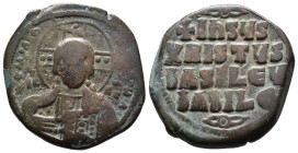 (Bronze, 10.75g 27mm)

BYZANTINE EMPIRE. Temp. Constantine VIII-Basil II. Circa 1020-1028. Æ follis