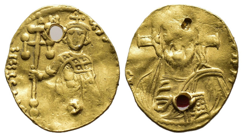 (GOLD, 1.31g 16mm)

BYZANTINE EMPIRE…..Justinian II Tremissis (Gold). 692 - 69...