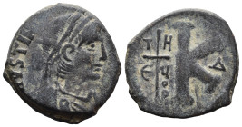 (Bronze, 5.93g 23mm)

BYZANTINE EMPIRE... Justinian I. AD 527-565. Theoupolis (Antioch) Follis Æ