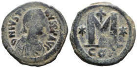 (Bronze, 16.31g 32mm)

BYZANTINE EMPIRE... Justinian I. AD 527-565. Follis Æ