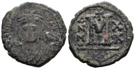 (Bronze, 10.60g 29mm)

BYZANTINE EMPIRE Maurice Tiberius (582-602 AD) Constantinople