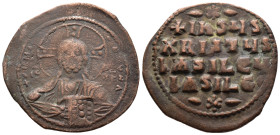 (Bronze, 12.68g 33mm)

BYZANTINE EMPIRE. Temp. Constantine VIII-Basil II. Circa 1020-1028. Æ follis