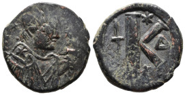 (Bronze, 9.33g 25mm)

BYZANTINE EMPIRE... Justinian I. AD 527-565. Follis Æ