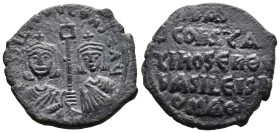 (Bronze, 7.91g 26mm)

BYZANTINE EMPIRE….Basil I and Constantine . Follis… 367-886 AD. Constantinople