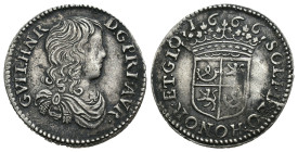 (Silver, 2.29g 21mm)

FRANKREICH.
Orange.
Guillaume Henri de Nassau 1650-1702.