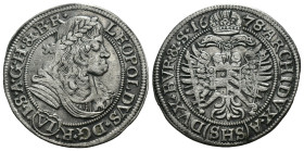 (Silver, 3.08g 25mm)

AUSTRIA. Holy Roman Empire. Leopold I (Emperor, 1658-1705). 3 Kreuzer (1678).