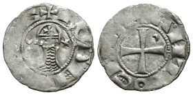 (Silver, 0.76g 17mm)

CRUSADERS, Antioch. Bohémond III. 1163-1201. BI Denier