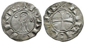 (Silver, 0.91g 17mm)

CRUSADERS, Antioch. Bohémond III. 1163-1201. BI Denier