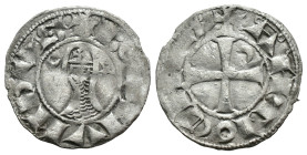 (Silver, 0.86g 17mm)

CRUSADERS, Antioch. Bohémond III. 1163-1201. BI Denier