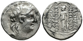 (Silver, 16.22g 28mm)

Seleucid kings of Syria

Antiochos VII (138-129)

Tetradrachm, Antioch
