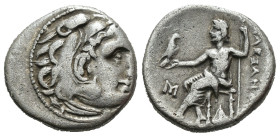 (Silver, 4.11g 17mm)

Kıng of macedon alexander III .

Herakles head with skin of a lion to the right.

Rev: enthroned Zeus left.