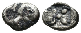 (Silver, 0.96g 11mm)

IONIA, Miletos. ca. 480-450 BC. AR Obol