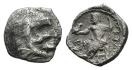 (Silver, 0.42g 9mm)

Macedonia, Alexander III The Great. 1/8 Obol; Macedonia, Alexander III The Great; 336-323 BC,