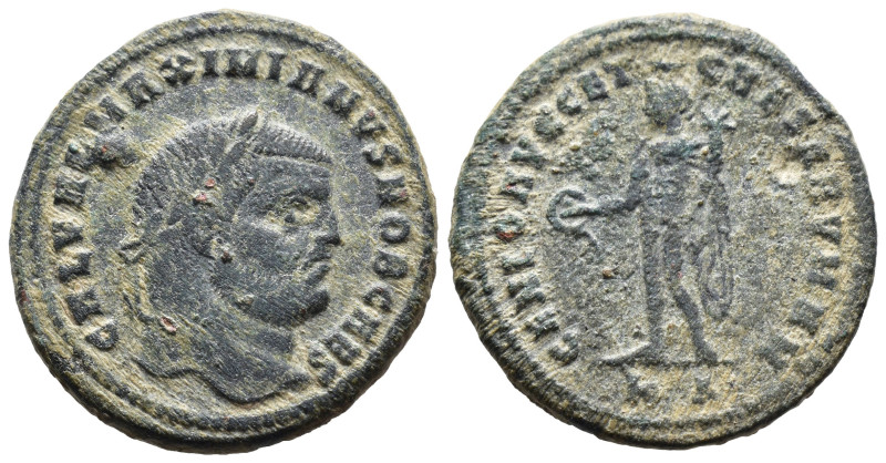 (Bronze, 9.21g 27mm)

Maximianus Herculius nummus (286-305 AE).