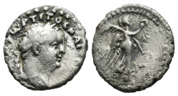 (Silver, 1.38g 15mm)

Titus AR Hemidrachm of Caesarea, Cappadocia. AD 79-81.

Laureate head right / Victory advancing right, holding wreath.
