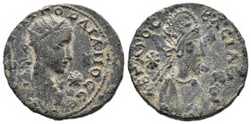 (Bronze, 8.22g 24mm)

Gordian III and Abgar X (238-244). Mesopotamia, Edessa