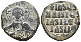 (Bronze, 10.44g 27mm)

BYZANTINE EMPIRE.

Temp. Constantine VIII-Basil II. Circa 1020-1028. Æ follis