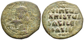 (Bronze, 16.71g 32mm)

BYZANTINE EMPIRE. Temp. Constantine VIII-Basil II.

Circa 1020-1028. Æ follis