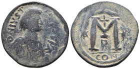 (Bronze, 15.46g 32mm)

BYZANTINE EMPIRE

JUSTIN I AD 518-527 Follis.