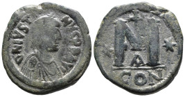 (Bronze, 18.77g 32mm)

BYZANTINE EMPIRE

JUSTIN I AD 518-527 Follis.