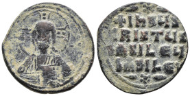 (Bronze, 11.59g 30mm)

BYZANTINE EMPIRE.

Temp. Constantine VIII-Basil II. Circa 1020-1028. Æ follis