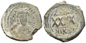(Bronze, 10.34g 30mm) BYZANTINE EMPIRE…..Focas. Follis; Focas; 602-610 AD. Nicomedia