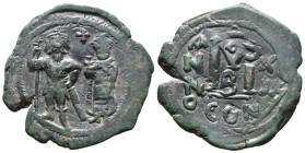 (Bronze, 10.63g 32mm)

Byzantine Coins…..

HERACLIUS, with HERACLIUS CONSTANTINE (610-641). Follis. Constantinople.