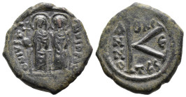 (Bronze, 6.61g 20mm)

BYZANTINE EMPIRE.

Justin II and Sophia; 565-578
