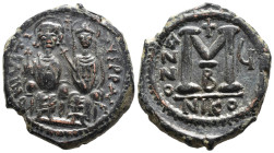 (Bronze, 14.87g 30mm)

BYZANTINE EMPIRE

Justin II and Sophia; 565-578