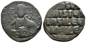 (Bronze, 9.37g 27mm)

BYZANTINE EMPIRE. Temp. Constantine VIII-Basil II.

Circa 1020-1028. Æ follis