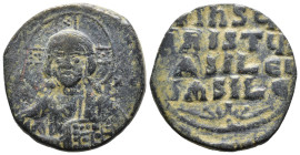 (Bronze, 10.46g 26mm)

BYZANTINE EMPIRE. Temp. Constantine VIII-Basil II. Circa 1020-1028. Æ follis