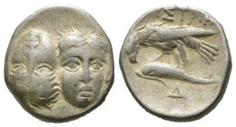 (Silver, 5.08g 17mm)

THRACIA - Istros…..Drachma  ca. 380-280 BC Chr. Av.: Two heads side by side v.v., the right head reversed.

Rev.: IΣTPIH, ea...