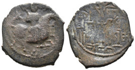 (Bronze, 6.90g 28mm)

Seljuq of Rum, Sulayman II (AH 592-600, AD 1196-1204), AE dirham
