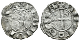 (Silver, 0.81g 18mm)

CRUSADERS, Antioch. Bohémond III. 1163-1201. AR Denier