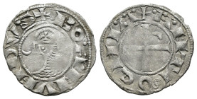 (Silver, 0.84g 18mm)

CRUSADERS, Antioch. Bohémond III. 1163-1201. AR Denier